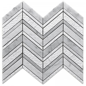 Carrara Bianco geschliffene Chevron Multi Marmor Boden Wand Mosaik